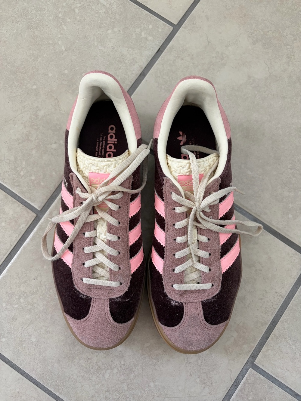 adidas Women's Suede Sneakers in Pink and Brown - Picture 2 of 4